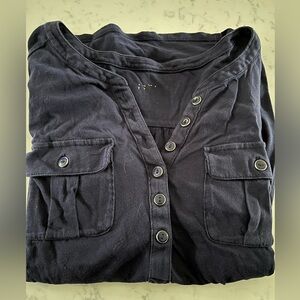 Navy NY&Co SoHo 3/4 sleeve shirt